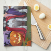 Linge De Cuisine Bluetick Coonhound Chiens Citrouille Halloween Fun (Quart Plié)