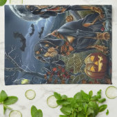 Linge De Cuisine Bluetick Coonhound Halloween Éffrayant (Plié)