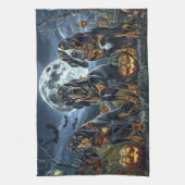 Linge De Cuisine Bluetick Coonhound Halloween Éffrayant (Vertical)