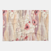 Linge De Cuisine Blush Crème Bourgogne Fête de Mariage Florale (Horizontal)