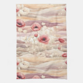 Linge De Cuisine Blush Crème Bourgogne Fête de Mariage Florale (Vertical)