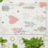 Linge De Cuisine Blush Hearts & Botanical Seamless Pattern (Plié)