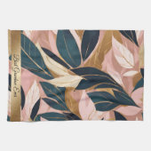Linge De Cuisine Blush Pink Gold Boho Collection Feuille tendance (Horizontal)
