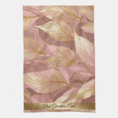 Linge De Cuisine Blush Pink Gold Boho Modern Leaves Collection (Vertical)