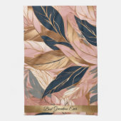 Linge De Cuisine Blush Pink Gold Modern Boho Collection Feuilles (Vertical)