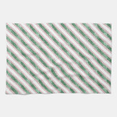 Linge De Cuisine Blush Pink Green Glitter Stripes Christmas (Horizontal)
