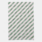 Linge De Cuisine Blush Pink Green Glitter Stripes Christmas (Vertical)