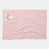Linge De Cuisine Blush Pink Nom de famille Moderne Monogramme (Horizontal)