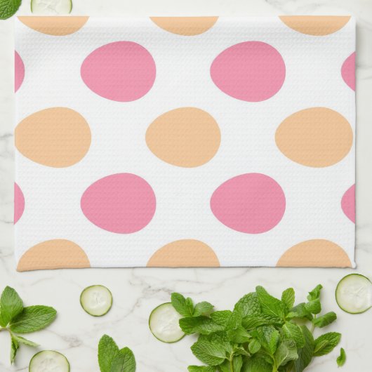 Linge De Cuisine Blush Pink Peach Easter Eggs Pattern (Plié)