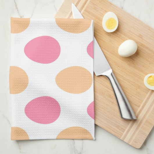 Linge De Cuisine Blush Pink Peach Easter Eggs Pattern (Quart Plié)