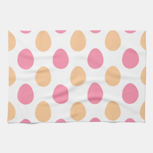 Linge De Cuisine Blush Pink Peach Easter Eggs Pattern (Horizontal)