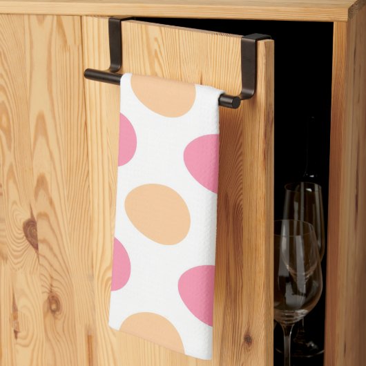 Linge De Cuisine Blush Pink Peach Easter Eggs Pattern (Pliage en tiers)