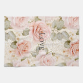 Linge De Cuisine Blush Rose Crème Floral  (Horizontal)