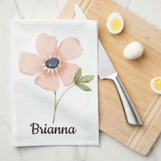 Linge De Cuisine Blush Watercolor Flower Name