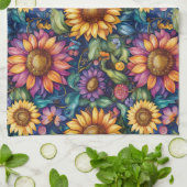 Linge De Cuisine Bohème Floral Dreamscape Vibrant Motif (Plié)