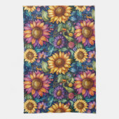 Linge De Cuisine Bohème Floral Dreamscape Vibrant Motif (Vertical)