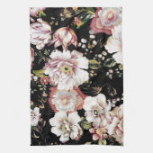 Linge De Cuisine bohème france chic noir floral (Vertical)