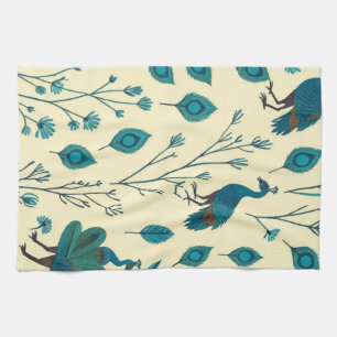 Linge De Cuisine Bohème Peacock Floral Design