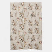 Linge De Cuisine Boho Beige Vert Rose Floral Feuilles Botaniques (Vertical)