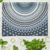 Linge De Cuisine Boho bleu Bohême Mandala   (Plié)
