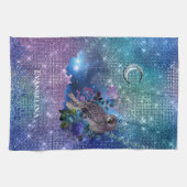 Linge De Cuisine Boho Blue Purple Owen Moon (Horizontal)