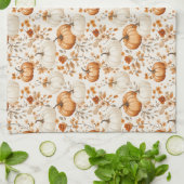 Linge De Cuisine Boho Citrouille Doodle Automne sans joint (Plié)