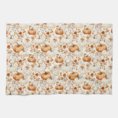 Linge De Cuisine Boho Citrouille Doodle Automne sans joint (Horizontal)