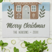 Linge De Cuisine Boho Cookie House Snowflakes Famille (Plié)