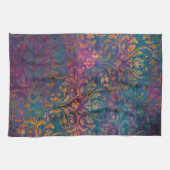 Linge De Cuisine Boho damask élégant violet bleu or (Horizontal)