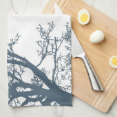 Linge De Cuisine Boho d'arbre simple bleu (Quart Plié)