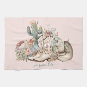 Linge De Cuisine Boho désert cowgirl cowboy bottes de cowboy casque