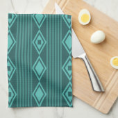 Linge De Cuisine Boho Diamonds Grandes Turquoises (Quart Plié)