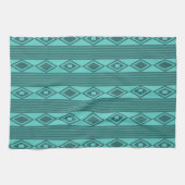 Linge De Cuisine Boho Diamonds Gris Turquoise (Horizontal)