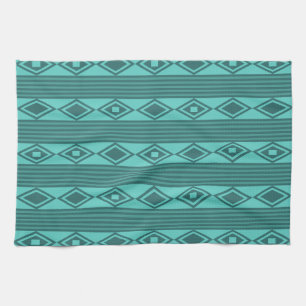 Linge De Cuisine Boho Diamonds Gris Turquoise