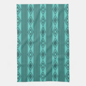 Linge De Cuisine Boho Diamonds Gris Turquoise (Vertical)