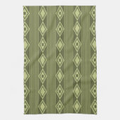 Linge De Cuisine Boho Diamonds Stripes Olive Green (Vertical)