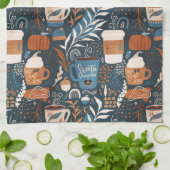 Linge De Cuisine Boho épice citrouille automne (Plié)