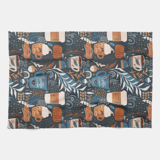 Linge De Cuisine Boho épice citrouille automne (Horizontal)