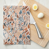 Linge De Cuisine Boho Feuilles Automatiques Monographiées (Quart Plié)