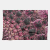 Linge De Cuisine Boho Funky Éclectique Rose Noir Abstrait Fractal (Horizontal)