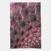 Linge De Cuisine Boho Funky Éclectique Rose Noir Abstrait Fractal (Vertical)