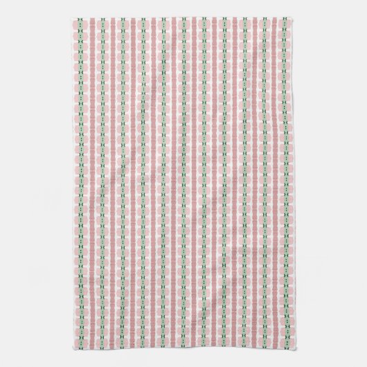 Linge De Cuisine Boho Funky Retro Eclectique Pastel Stripe de Noël (Vertical)