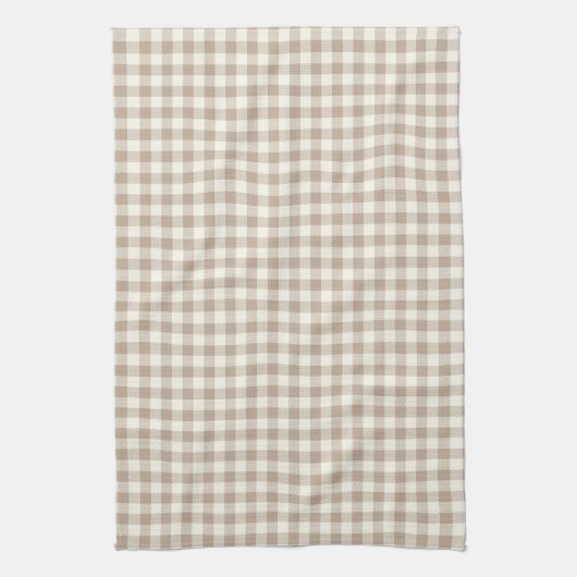 Linge De Cuisine Boho Gingham Pattern Plaid Checkered Neutral (Vertical)