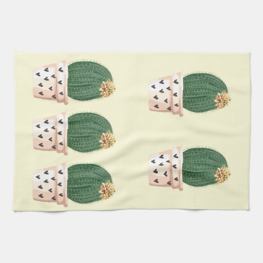 Linge De Cuisine Boho Heart Cactus Pot (Horizontal)