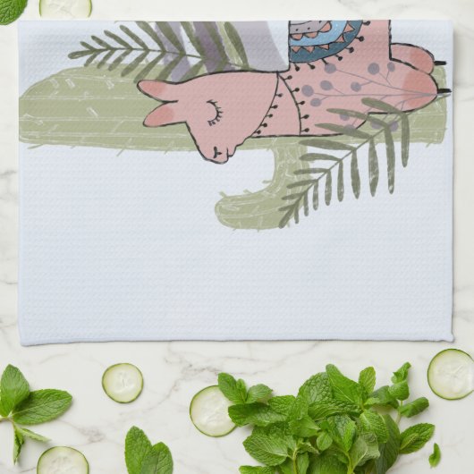 Linge De Cuisine Boho Llama (Plié)