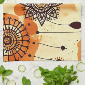 Linge De Cuisine Boho Mandala Automne chaud Rustique Floral (Plié)
