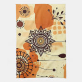 Linge De Cuisine Boho Mandala Automne chaud Rustique Floral (Vertical)