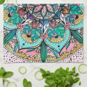Linge De Cuisine Boho Mandala couleur aquarelle Floral (Plié)