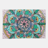 Linge De Cuisine Boho Mandala couleur aquarelle Floral (Horizontal)