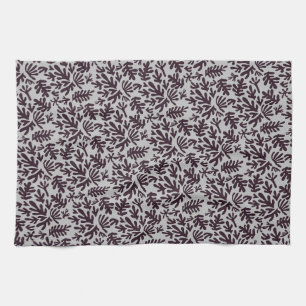 Linge De Cuisine Boho Matisse Formes botaniques Motif gris noir